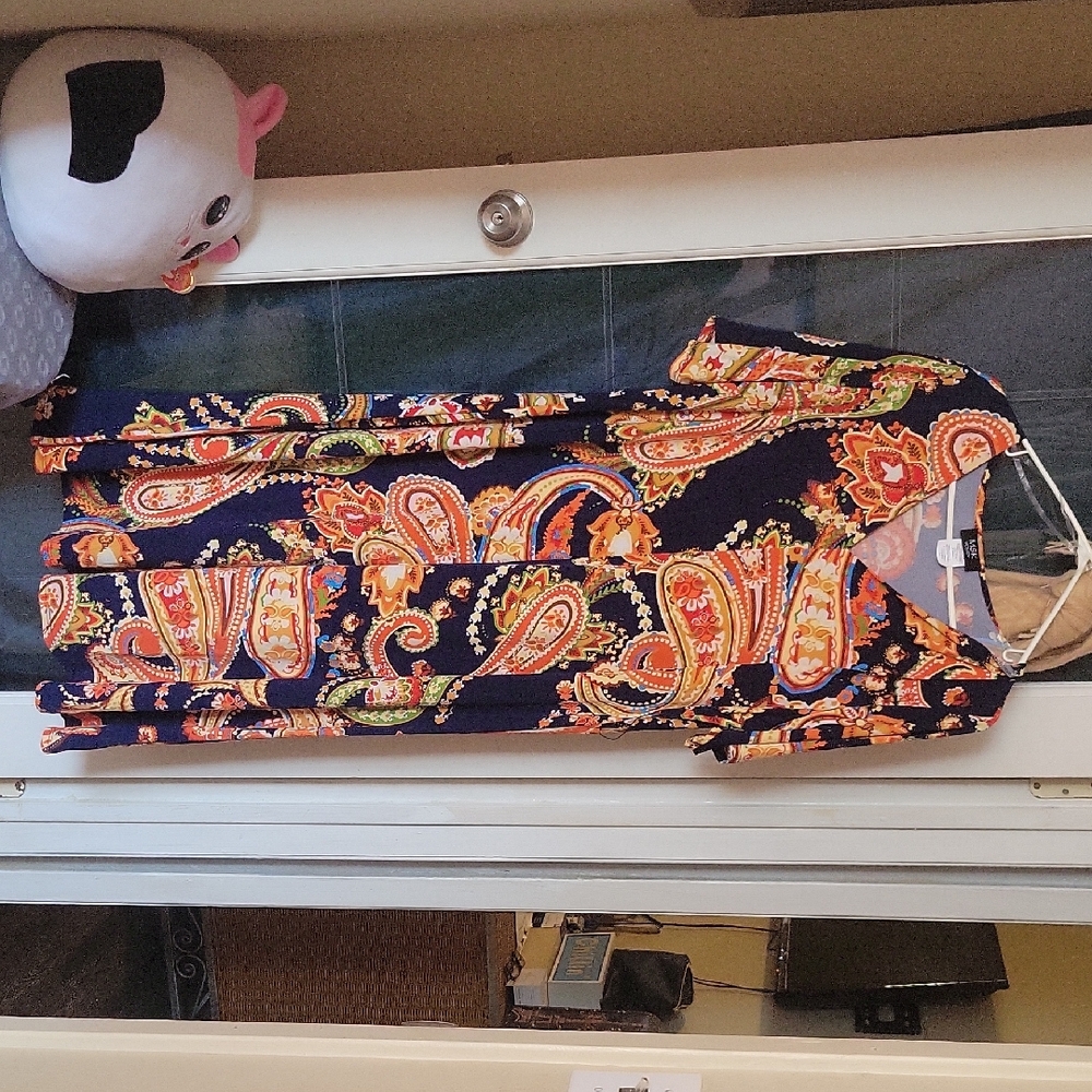 Colorful Paisley Dress Orange - Picture 4 of 10